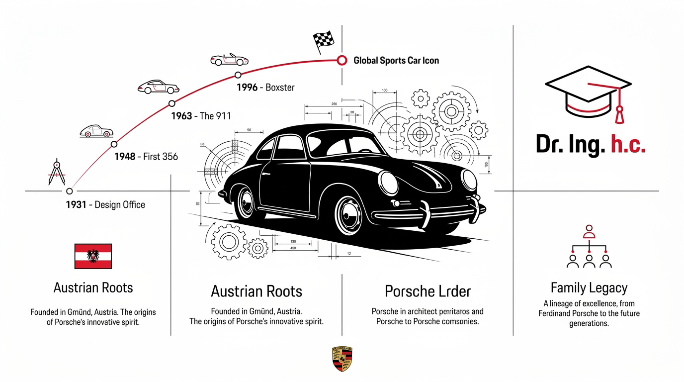 Vintage Porsche 356 showcasing the early engineering legacy of the Porsche family